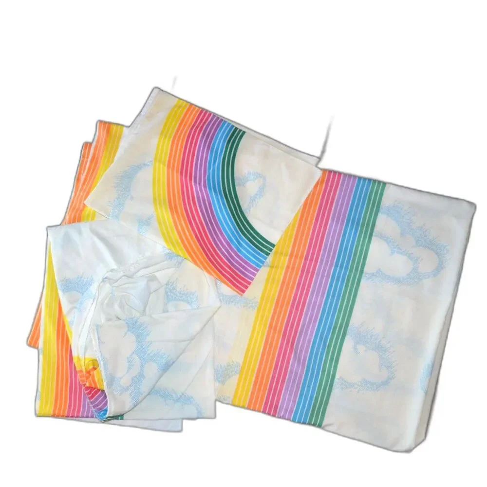 80s Pacific Canadian Sunset Rainbow & Clouds LGBTQ Vintage Full Double sheet set